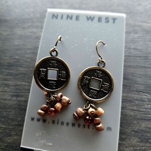 Nine West Bronze Coin Earrings